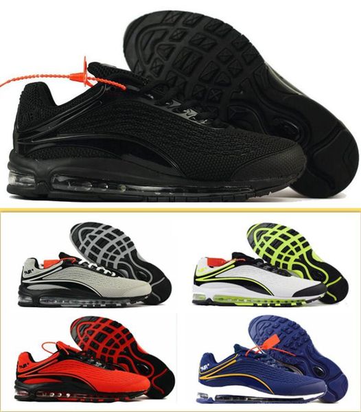

air cushion deluxe maxes 1999 skepta black p blue men's women's casual shoes midnight navy laser orange sneakers
