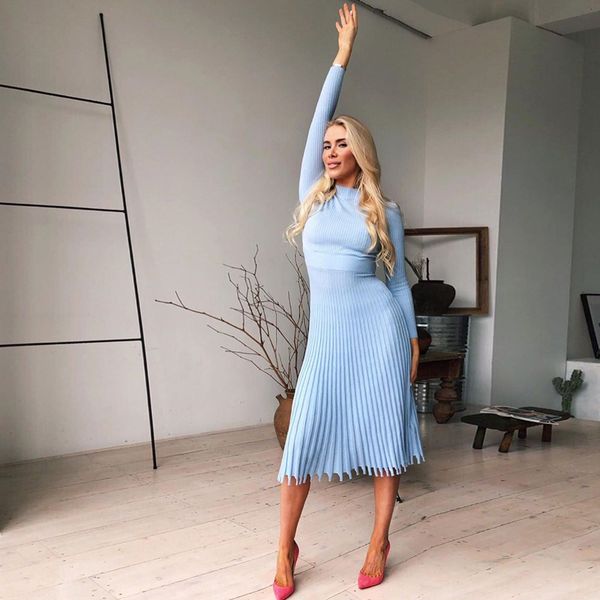 

кружевном платье вадим плюс размер вата кисточка 2019 и зимой горячие новая мода женщины длинный свитер вязаный сплошной цвет платья, Black;pink