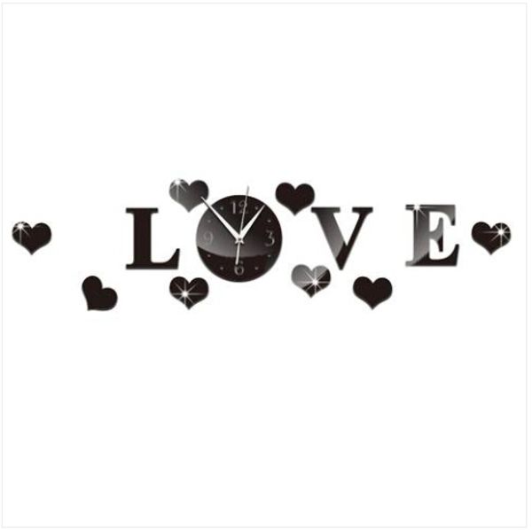 

wholesales diy mirror wall sticker wall clock home decor multi-color acrylic