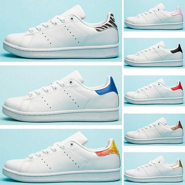 

2019 designer shoes smith flats women brand mens casual navy zebra leather skateboard triple white black stan sports sneakers 36-45