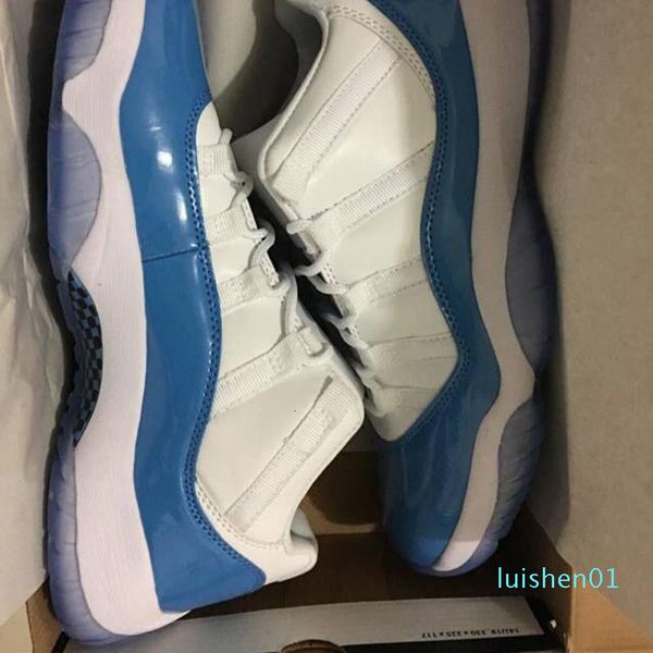 

оптовая высокое качество 11 xi низкий белый университет синий женщины мужчины баскетбол обувь спортивные тренажеры кроссовки unc размер 36-4