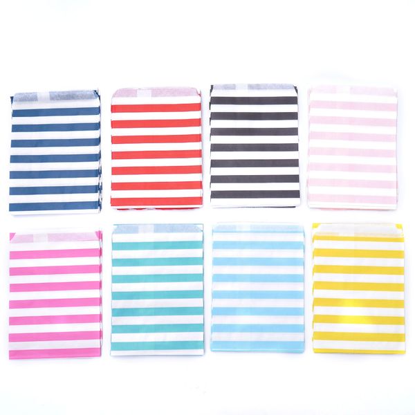 

25pcs 8 colors & white useful candy stripe paper sweet bags wedding candy bar bags party gift paper party favor gift bag