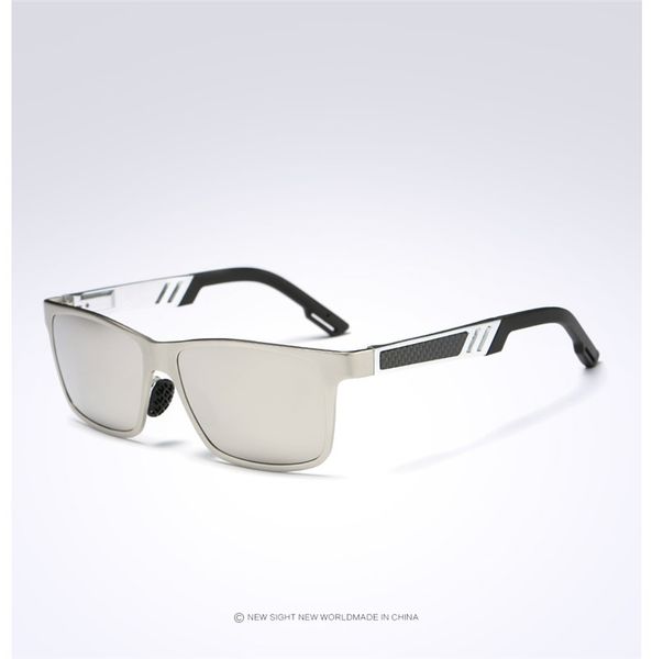 

men's fashion hd polarized sunglasses for men driving golf al-mg metal frame uv400, White;black