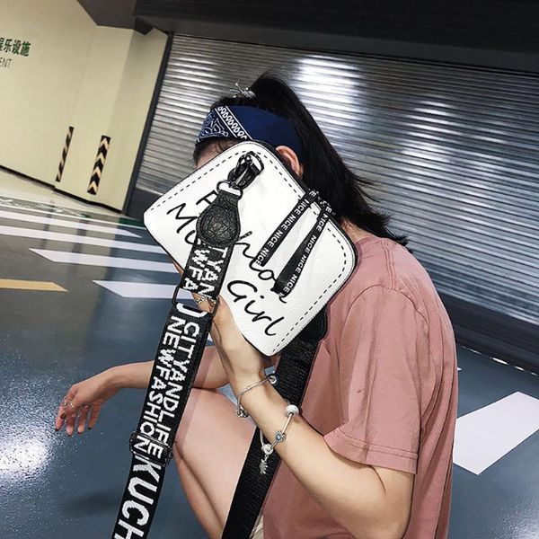 

women cross-body bag leather tide shell student wide shoulder strap wild shoulder bag vintage fashion drop shipping