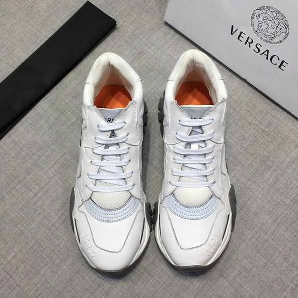 

new style high-end luxury men's casual basketball sneakers fashion design brand platform men's shoes classic vintage medusa patter, Black