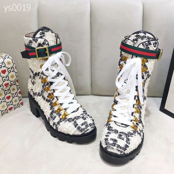 

european station exquisite martin boots female british wind 2020 new autumn and winter plus velvet thick paragraph wild boots size 35-42, Black