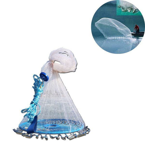 

magic fishing net durable fine fish aluminum ring monofilament thread throwing net saltwater fishing cast nets tool