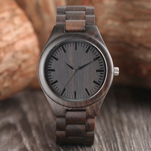 

creative full natural wood male watches handmade bamboo novel fashion men women wooden bangle quartz wrist watch reloj de madera, Slivery;brown