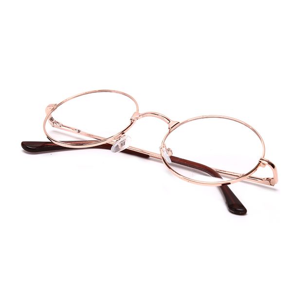 

fashion retro glasses frame metal transparent lens nerd geek glasses circle large, Black