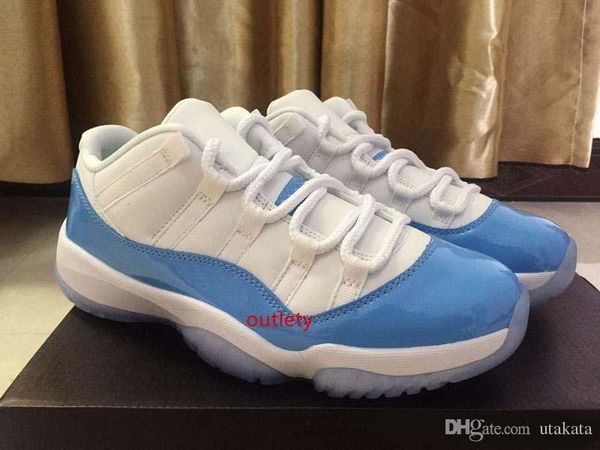 

wholesale 11 xi low white university blue men basketball shoes sports trainers sneakers unc shoes size 5.5-13