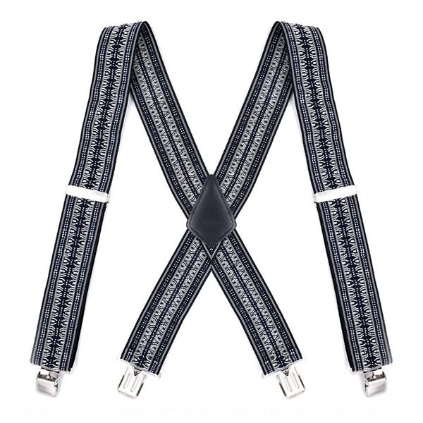 

men's shoulder strap national shoulder strap 4-clip national style straps 5cm elastic elastic straps clip, Black;white