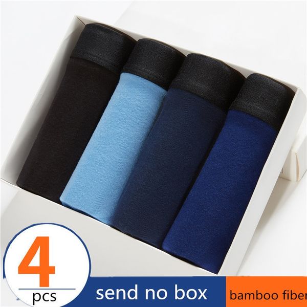 

boxer men solid bamboo fiber breathable comfortable underwear man boxers super-elastic shorts black underpants male panties gay, Black;white