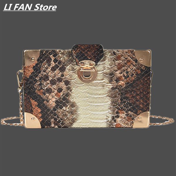 

snake pattern women's bag leather shoulder bags for women 2020 shoulder messenger bag women summer small square