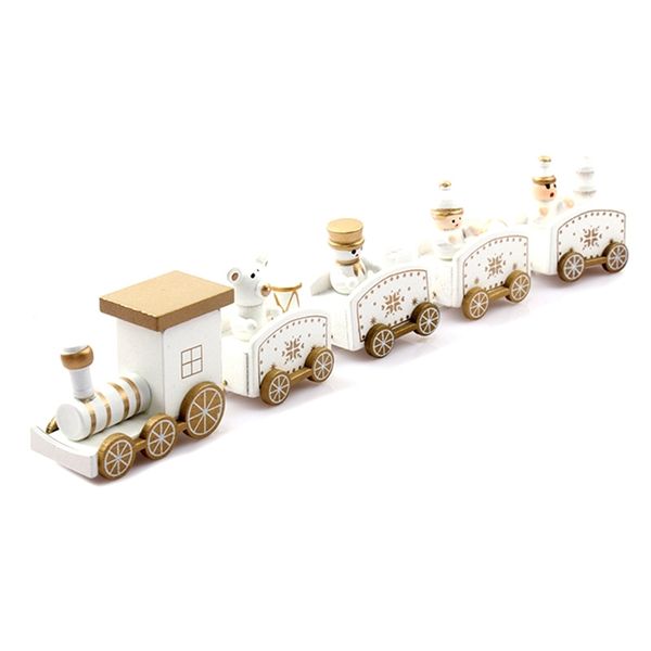 

new christmas train painted wood christmas decoration for home with santa/bear xmas kid toys gift ornament navidad new year gift christmas d