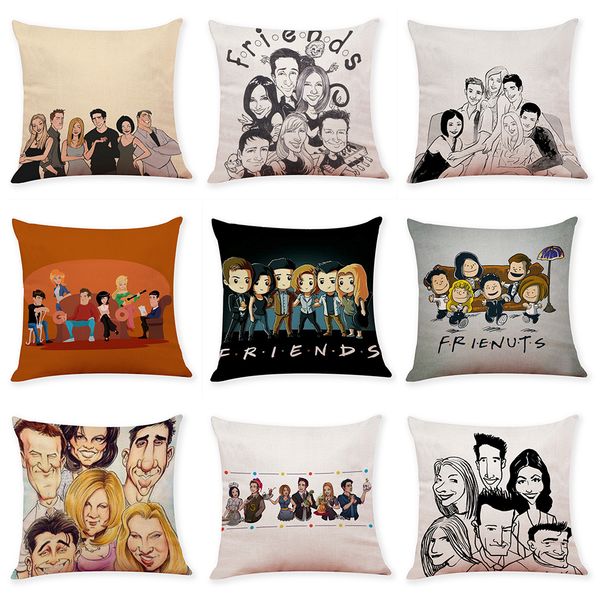 Friends Decorative Pillow Cover Happy New Year Home Decoration