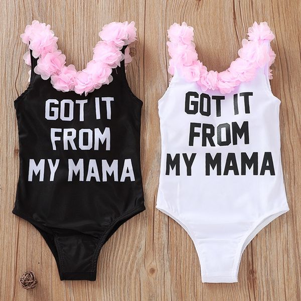 

ins letter printing petal girl one-piece xh1803 ins letter printing petal girl one-piece swimsuit swimsuit lace lace xh1803, White;black