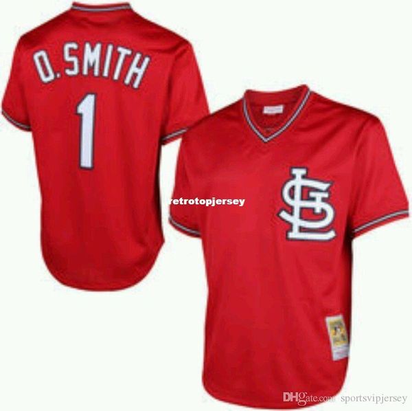 

new mitchell & ness st. luis ozzie smith #1 batting practice mesh jersey throwbacks mens stitched baseball jerseys, Black;blue