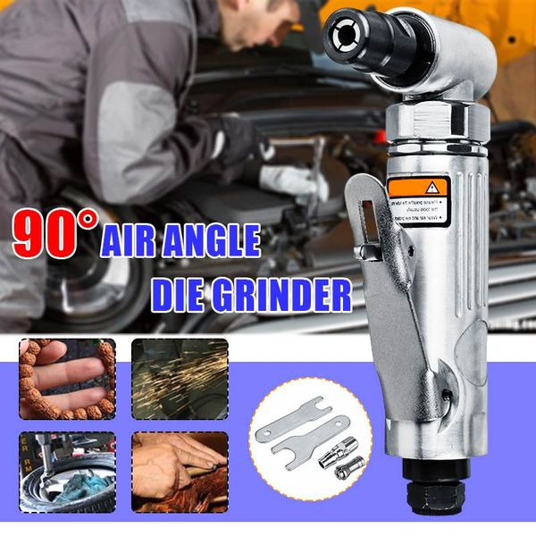 

90 degree air angle die grinder 1/4" pneumatic grinding machine cut off polisher mill engraving tools set with spanner wrench