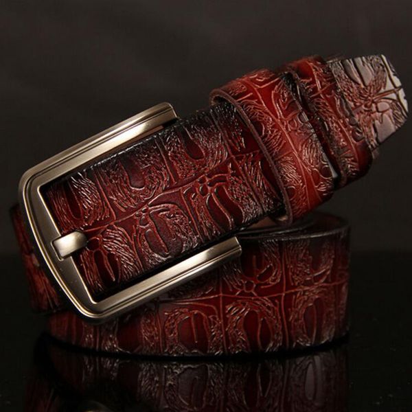 

подлинная кожаный крокодил шаблон роскошные джинсы платье ремни для мужчин waistband ремень судоходства свободный размер 110-125cm, Black;brown