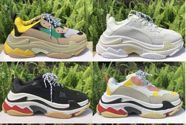 

2019 luxury platform triple s designer shoes gym red blue triple black low old dad vintage casual sneakers for men women high quality