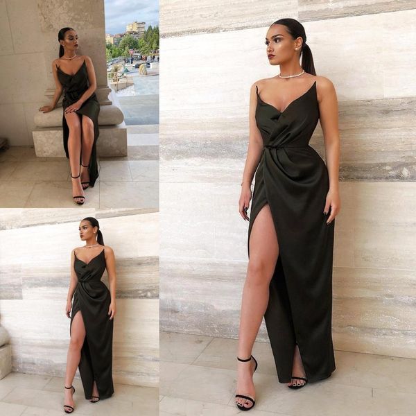 

простые desgined черные платья подружки невесты chic милая милая сплит длина пола дешевые вечерние платья выпускного вечера vestidos de fest, White;pink