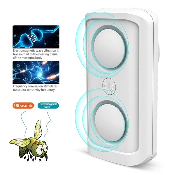 

us/ue plug smart electromagnetic ultrasonic pest repeller 22khz-85khz mice insects electronic repellent smart home electronics other garden