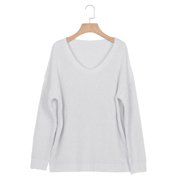 

omchion 2020 autumn winter women sweaters v-neck minimalist knitted casual white solid long sleeve pullover femme lsm17, White;black