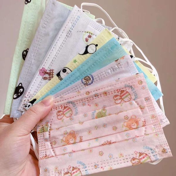 

10/30 шт childern дети мультфильм одноразовые рот маска для лица каваи пылезащитный нетканый материал защитная маска 3dby