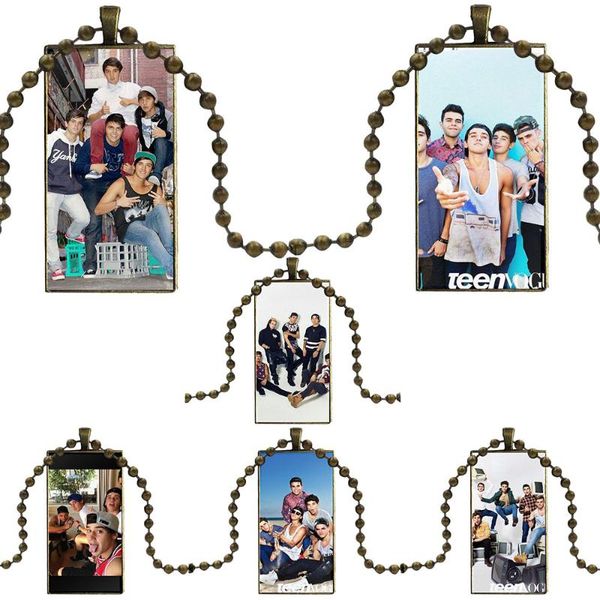 

for women girls the janoskians glass pendant necklace handmade half pendant rectangle necklace, Silver