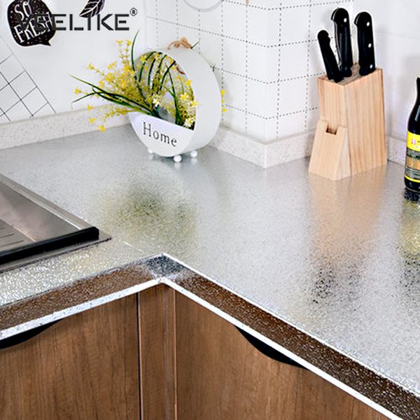 

3m/5m aluminum foil oil proof waterproof wallpaper kitchen backsplash deskhome decor sticker pvc self adhesive contact paper