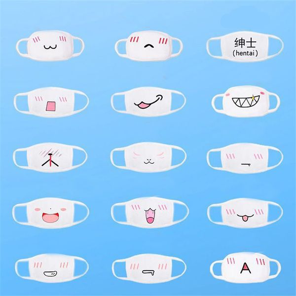 

wholesale masks cotton dustproof anime cartoon kpop lucky bear woman men cute expression mouth masks black mask mouth half muffle face mask