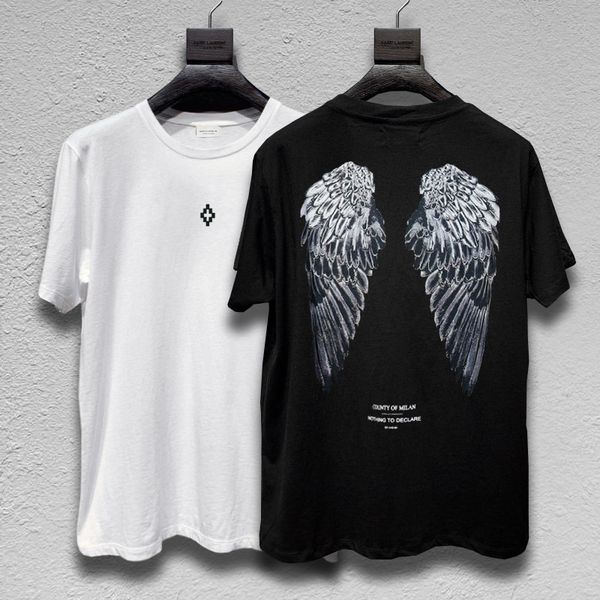 

usa fashion t-shirt new fashion trend design wing print casual digital print short sleeve men /women 's summer casual t-shirt 2 color, White;black