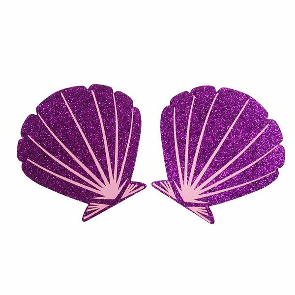 

new style nipple sticker purple glitter shell disposable chest sticker safety environmental protection nipple covers sticker breast pad