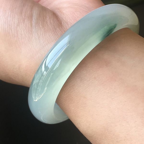 

zheru jewelry natural burmese jade a-grade two-color 54mm-62mm bracelet elegant princess jade bracelet gift, Golden;silver