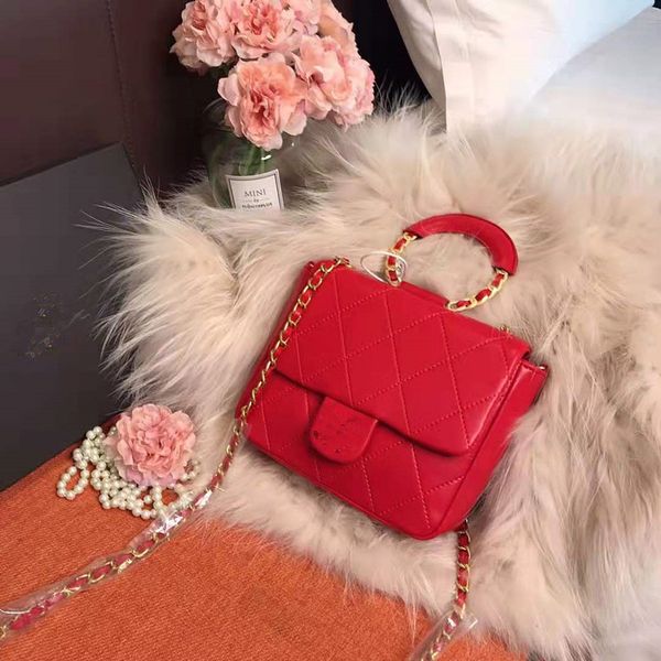 

single genuine leather handbag shoulder bags female han edition joker oblique satchel fashion chain portable package package