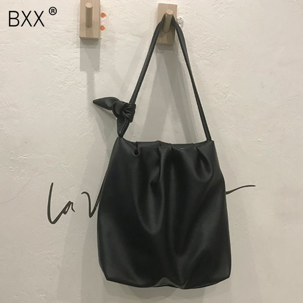 

bxx] pu leather pleated bags for women 2020 fashion shoulder messenger bag lady solid color large capacity handbags hk466