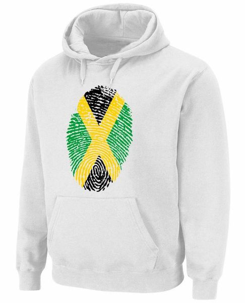 

jamaican flag finger print pocket pull over hoodie, Black