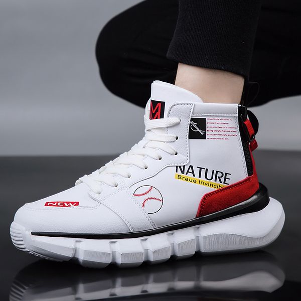 

autumn/winter popular men walking shoes designer casual footwear for men high casual zip shoes original sneakers, Black