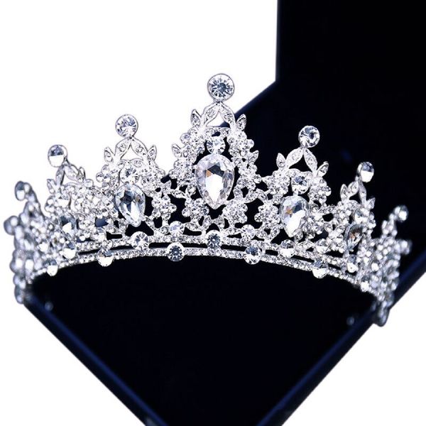 

luxurious beaded crystal rhinestone adorned bridal crown new design bride's headpieces sale head tiaras accessories 2021 sale, Silver