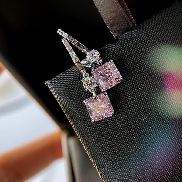 

women earrings square diamond earrings 18k gold pearl vintage earrings female 2020 new design as a gift, Silver