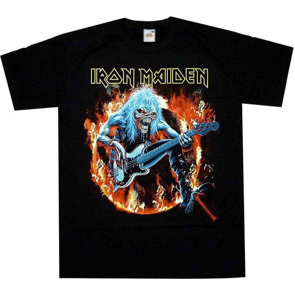 

iron maiden' fear live im flames' t-shirt - neu und offiziell, White;black