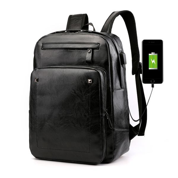 

new faux leather men big capacity backpacks men's backpack for teenagers casual daypacks lapshoulder bag