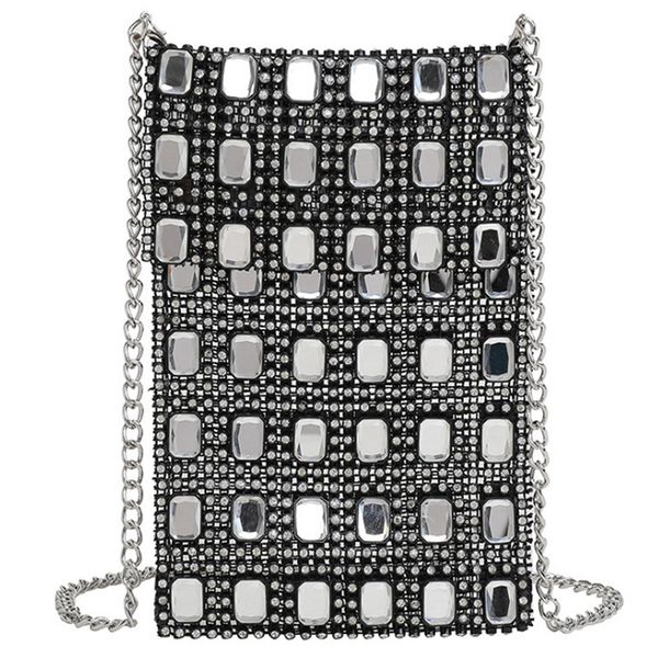 

mini bag summer new fashion wild rhinestone hollow fairy trend chain slung mobile phone bag