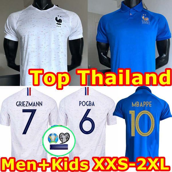 

2020 europe two stars 2 griezmann mbappe kids france soccer jersey child centenary pogba football shirt maillot de foot 19 20, Black;yellow