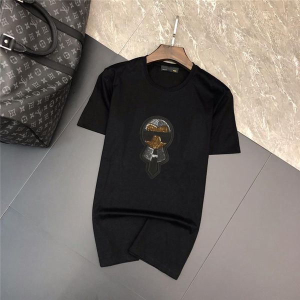 

19ss men's t-shirt fashion luxury man clothing round neck short sleeve t-shirt brand skulls print t-shirt slim tshirt hot, White;black