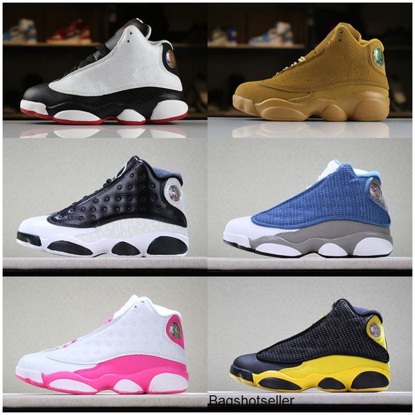

children shoes basketball shoes wholesale 13 space 13s sneakers kids sports girl boy trainers, Black