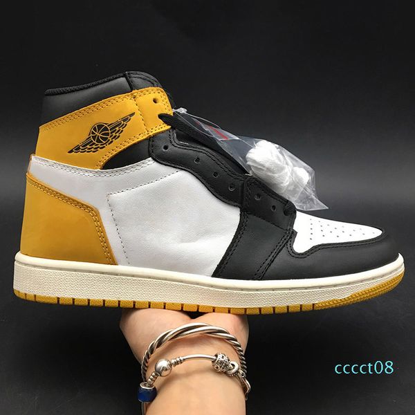 

toe basketball shoe 1 1s yellow ochre white toe women mens 2019 outdoor sport sneaker 08ct