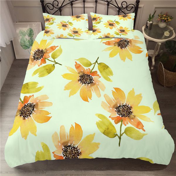 

a bedding set 3d printed duvet cover bed set daisy flowers plant home textiles for adults bedclothes with pillowcase #xh17