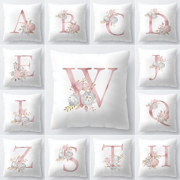 

letter pillow cover 45x45cm room english alphabet for home goods flower pillowcase polyester 26 english alphabet selection