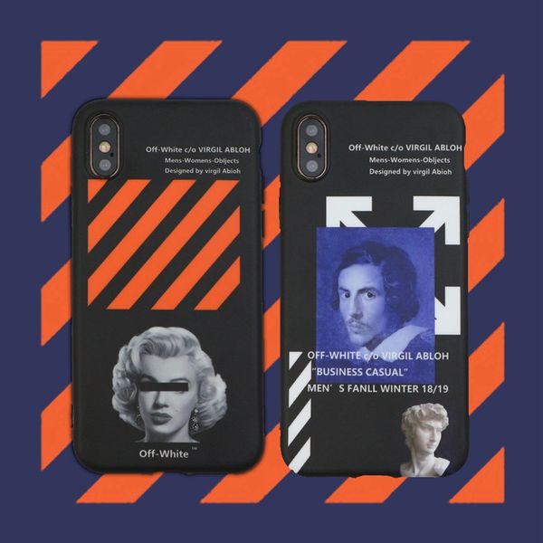 

for iphone xs max x xr phone case off tide brand white for apple 7 8 6 plus silicone soft cell phone cases